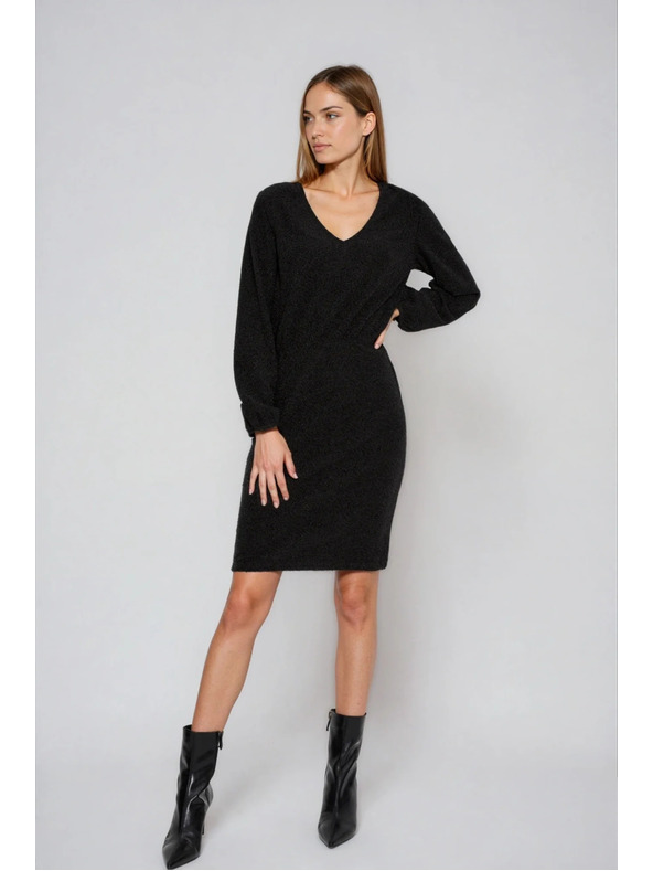 Moodo Fényes fekete ruha Moodo