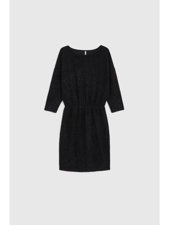 Moodo Fekete csillogó szállal díszített ruha Moodo