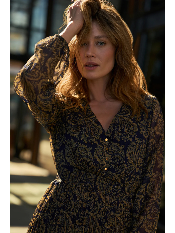 Moodo Mintás sötétkék ruha Moodo