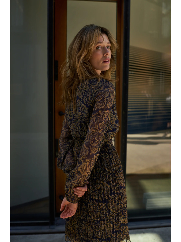 Moodo Mintás sötétkék ruha Moodo