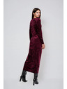 Moodo Bordó bársony midi ruha Moodo