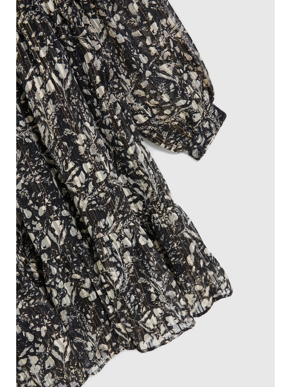 Moodo Mintás fekete dekoltált ruha Moodo