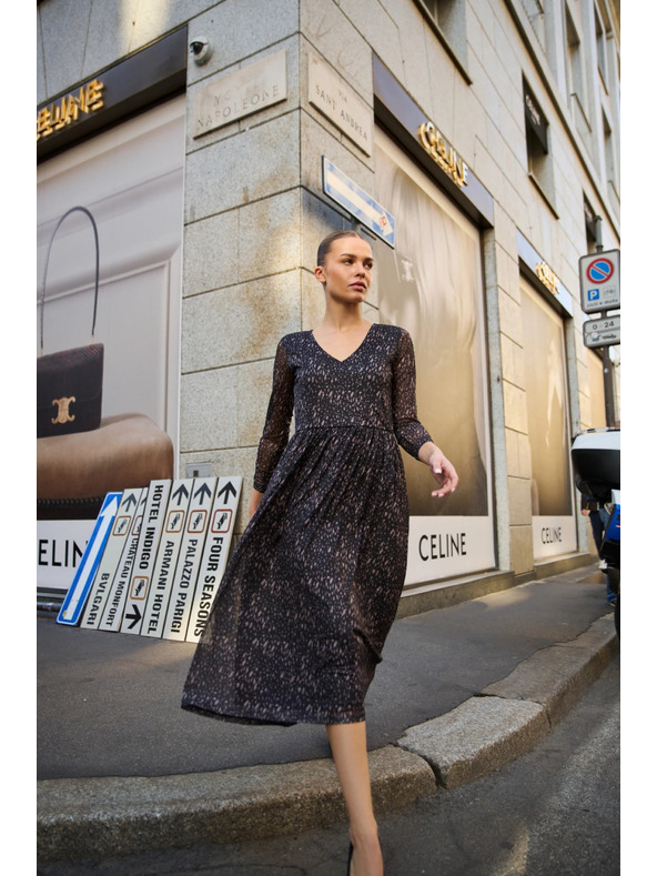 Moodo Fekete midi ruha Moodo