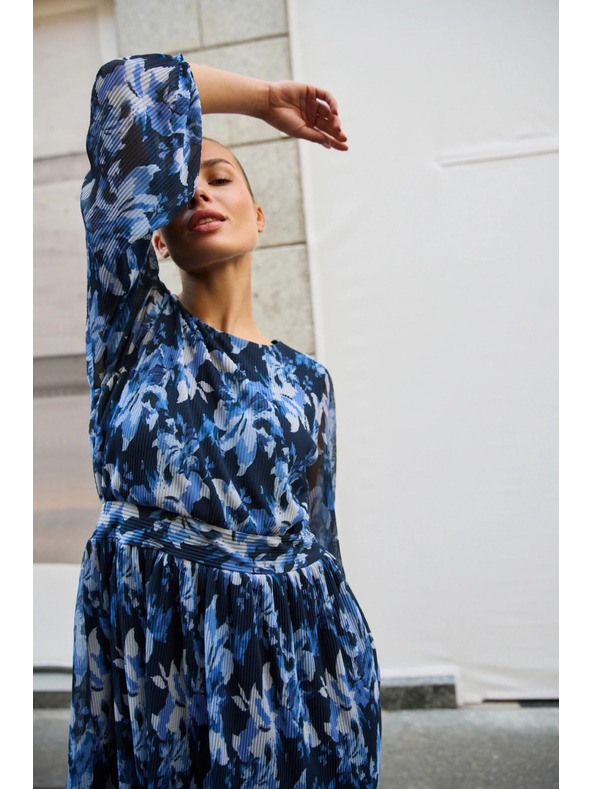 Moodo Sötétkék pliszírozott ruha Moodo