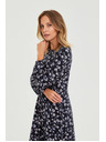 Moodo Sötétkék midi virágos ruha Moodo