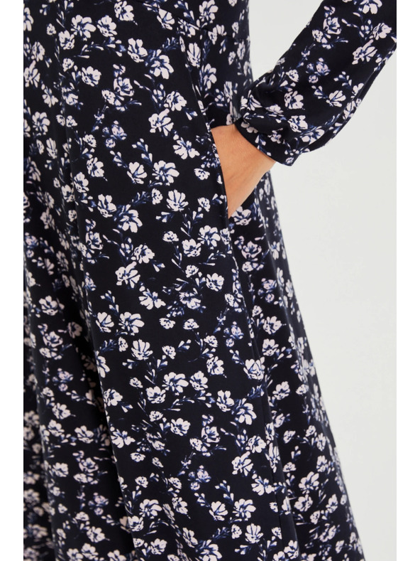 Moodo Sötétkék midi virágos ruha Moodo