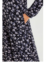 Moodo Sötétkék midi virágos ruha Moodo