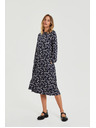 Moodo Sötétkék midi virágos ruha Moodo