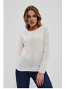 Moodo Gyöngyház színű pulóver áttört díszítéssel Moodo