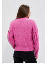 Moodo Fukszia pulóver fonott mintával Moodo