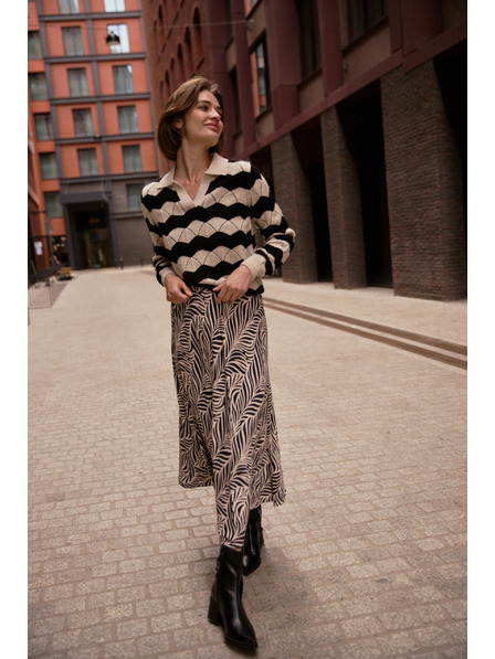 Moodo Bézs nyakú pulóver Moodo