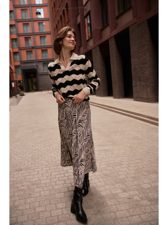 Moodo Bézs nyakú pulóver Moodo