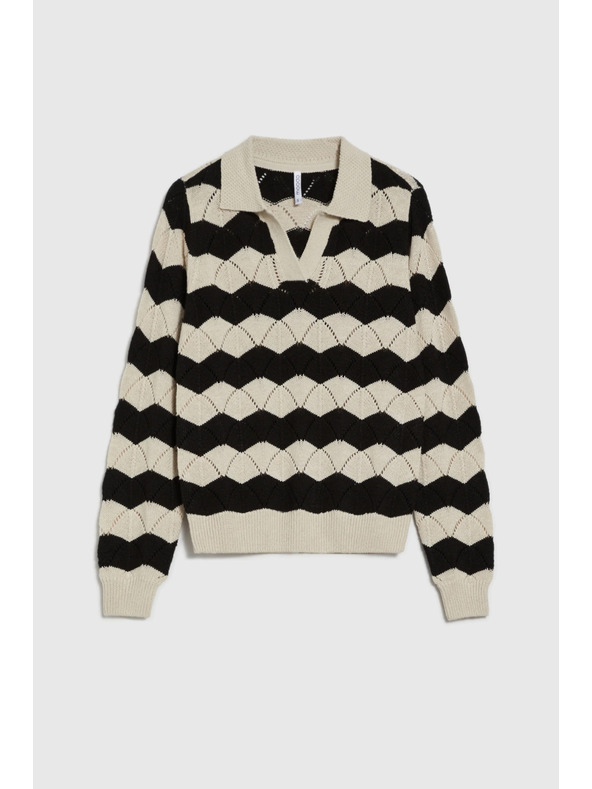 Moodo Bézs nyakú pulóver Moodo