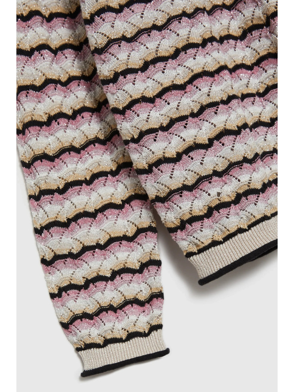 Moodo Csíkos bézs pulóver Moodo