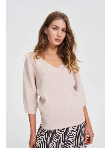 Moodo Bézs 3/4-es ujjú pulóver Moodo