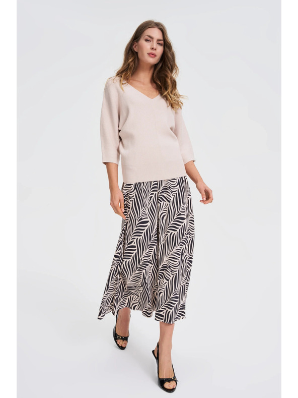 Moodo Bézs 3/4-es ujjú pulóver Moodo