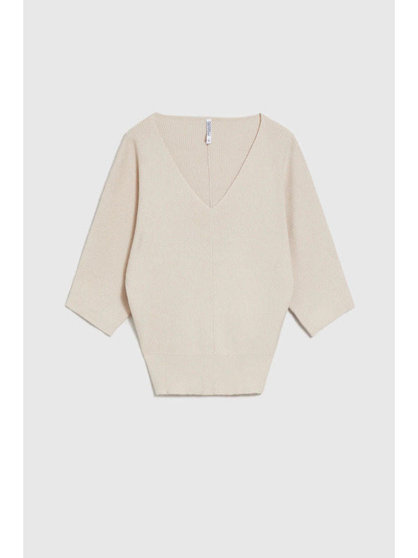 Moodo Bézs 3/4-es ujjú pulóver Moodo