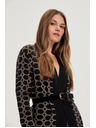 Moodo Fekete kardigán geometriai mintával Moodo