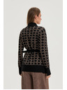 Moodo Fekete kardigán geometriai mintával Moodo