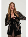 Moodo Fekete kardigán geometriai mintával Moodo