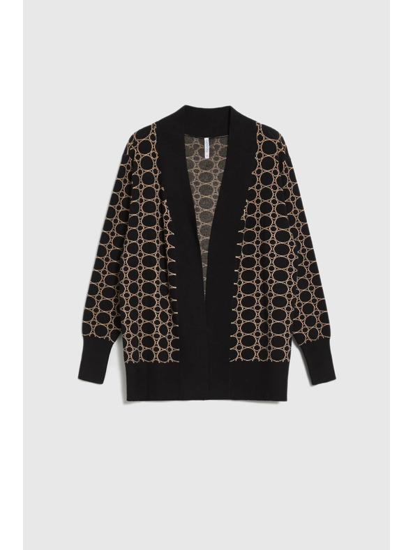 Moodo Fekete kardigán geometriai mintával Moodo
