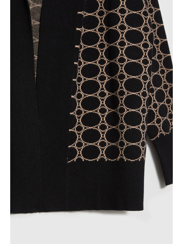 Moodo Fekete kardigán geometriai mintával Moodo