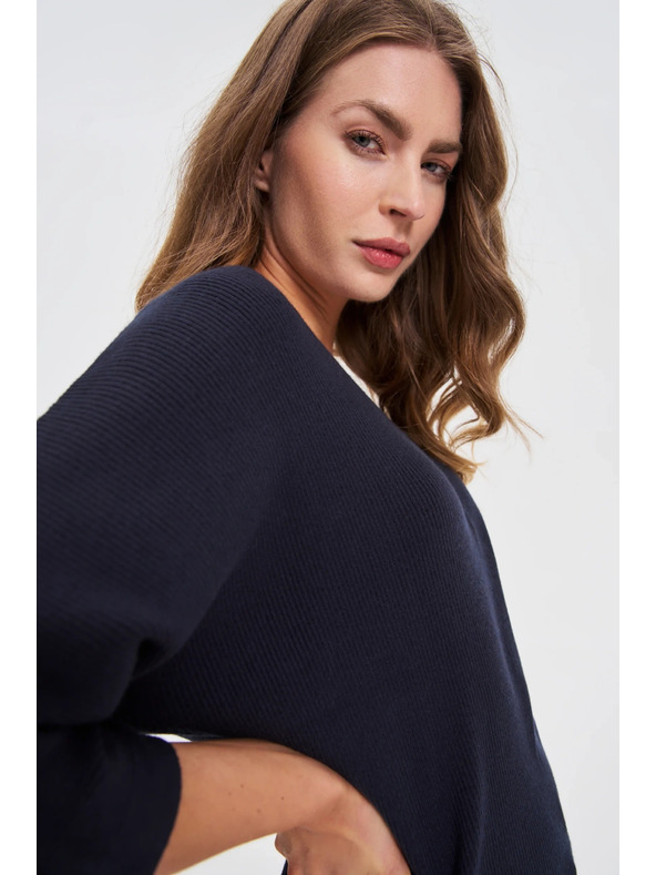 Moodo Sötétkék 3/4-es ujjú pulóver Moodo