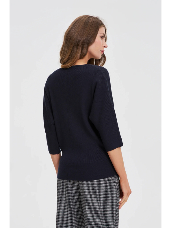 Moodo Sötétkék 3/4-es ujjú pulóver Moodo