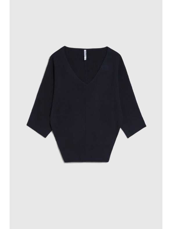 Moodo Sötétkék 3/4-es ujjú pulóver Moodo