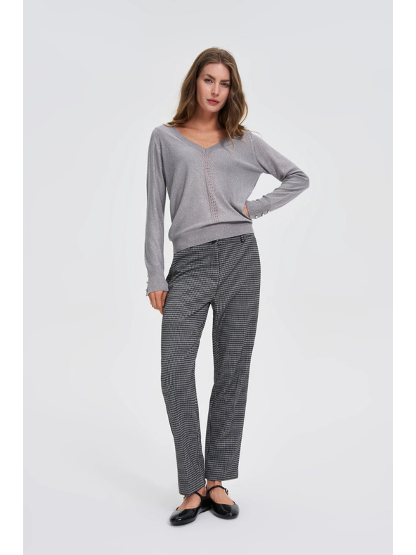 Moodo Szürke metál szálas pulóver Moodo