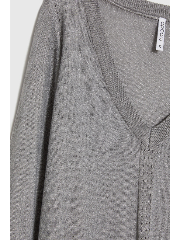 Moodo Szürke metál szálas pulóver Moodo