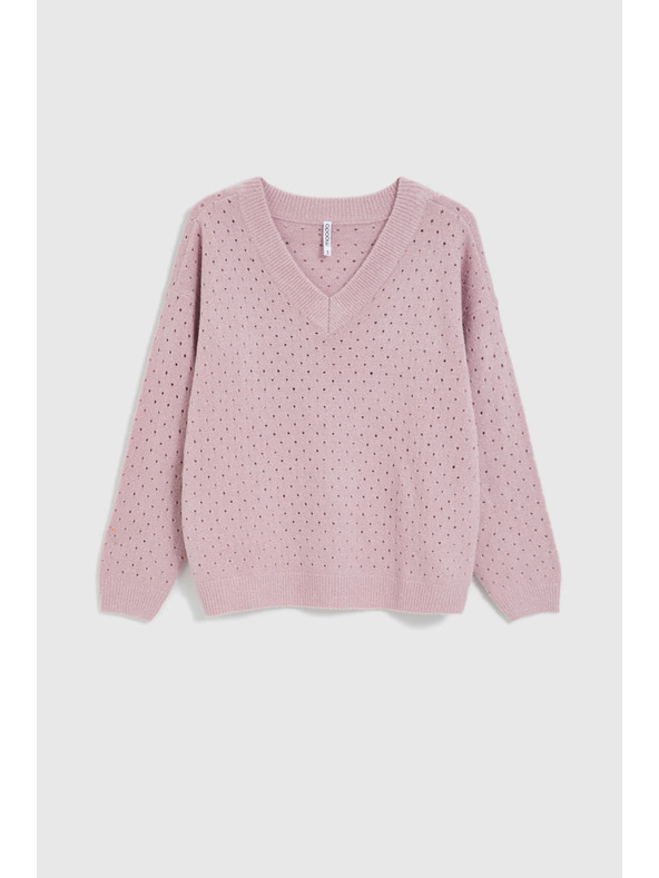 Moodo Azúrkék rózsaszín pulóver Moodo