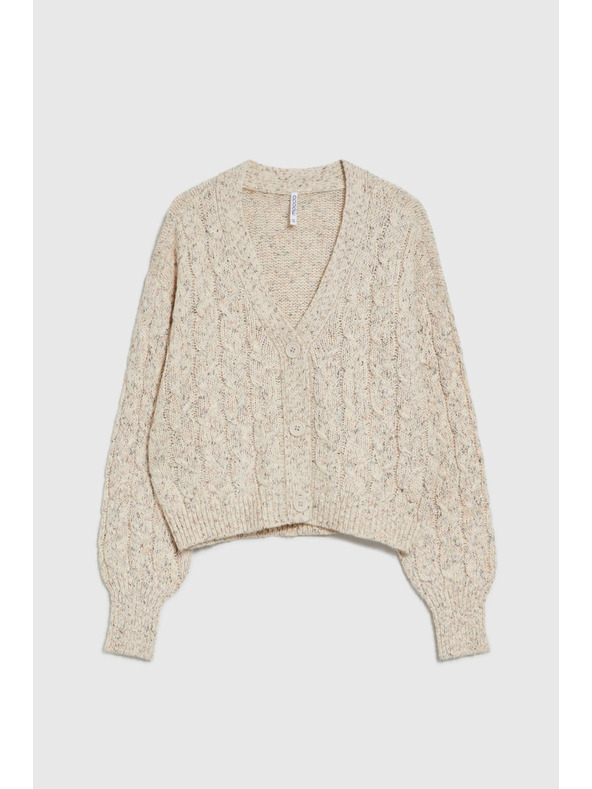 Moodo Bézs díszített kötött kardigán Moodo