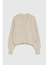 Moodo Bézs díszített kötött kardigán Moodo