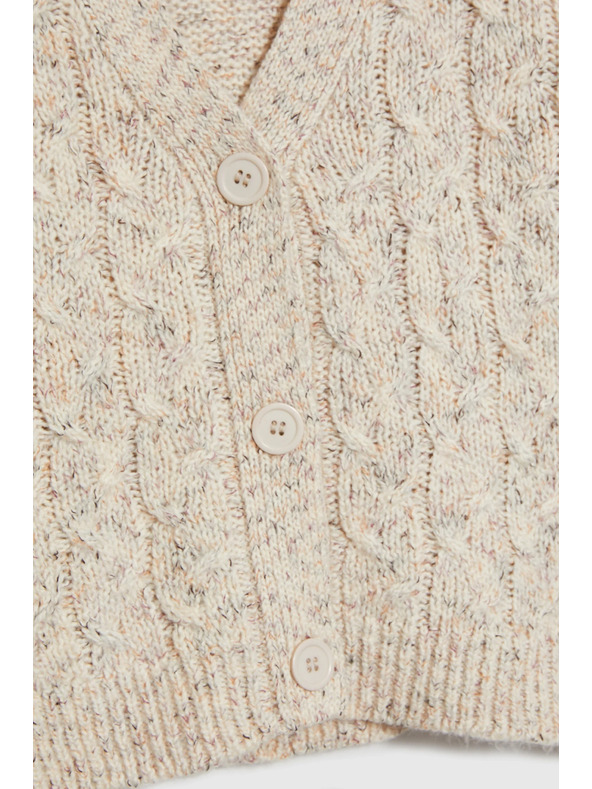 Moodo Bézs díszített kötött kardigán Moodo