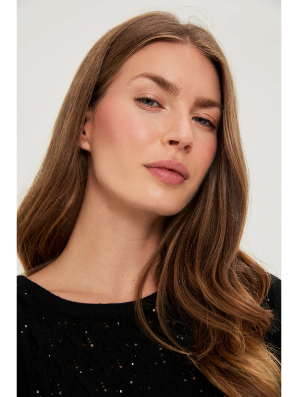 Moodo Flitteres pulóver fekete Moodo