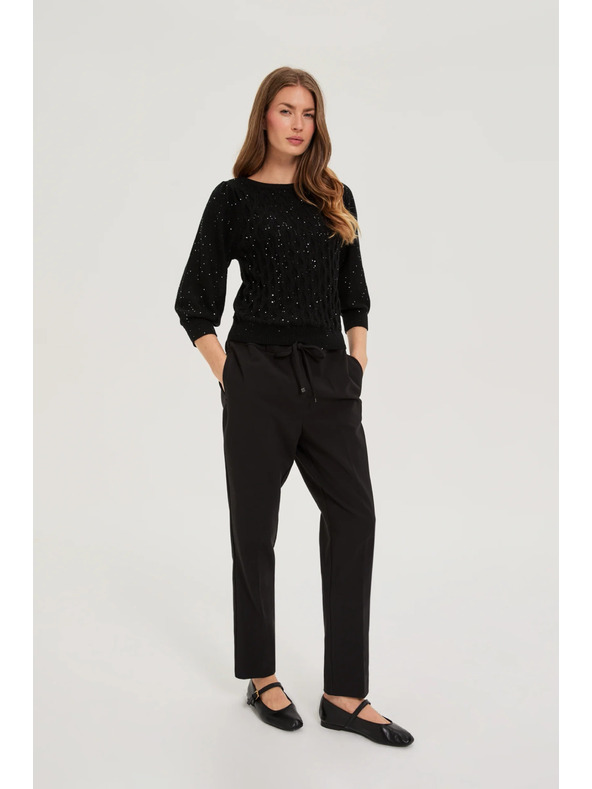 Moodo Flitteres pulóver fekete Moodo