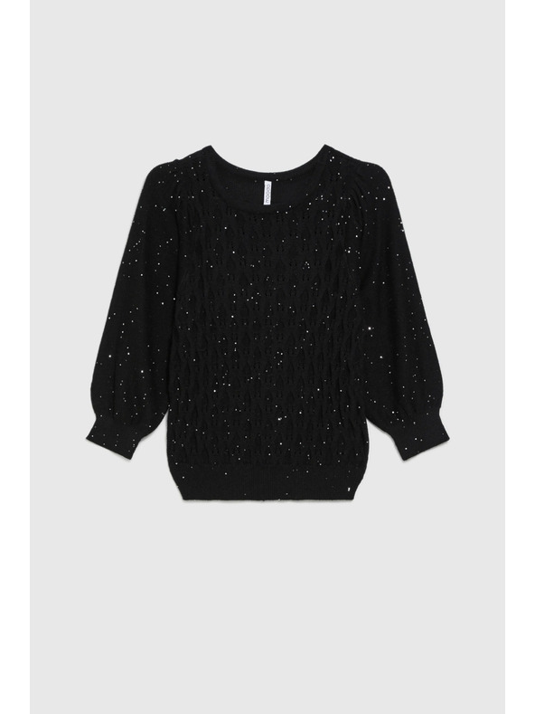 Moodo Flitteres pulóver fekete Moodo