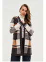 Moodo Bézs kockás kardigán Moodo