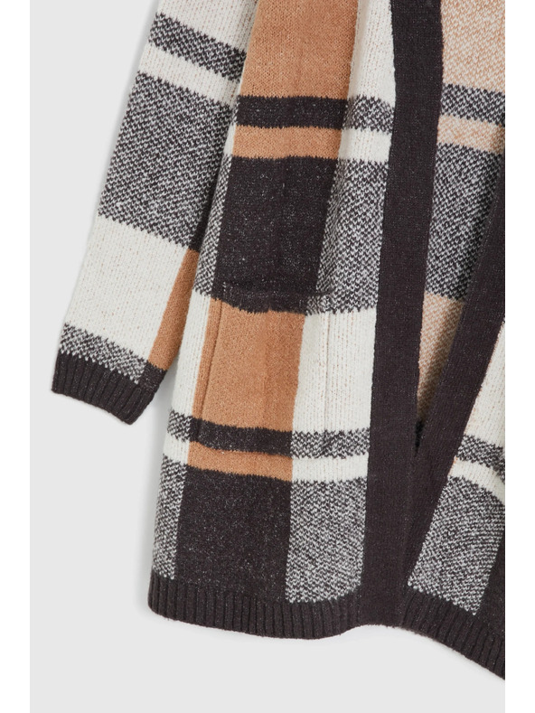 Moodo Bézs kockás kardigán Moodo