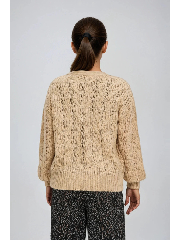 Moodo Bézs V-nyakú kardigán Moodo