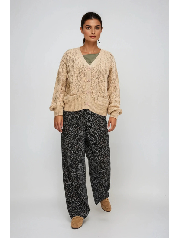 Moodo Bézs V-nyakú kardigán Moodo