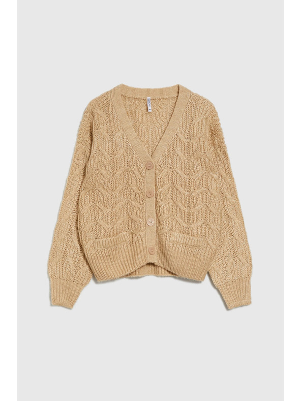 Moodo Bézs V-nyakú kardigán Moodo