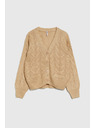 Moodo Bézs V-nyakú kardigán Moodo