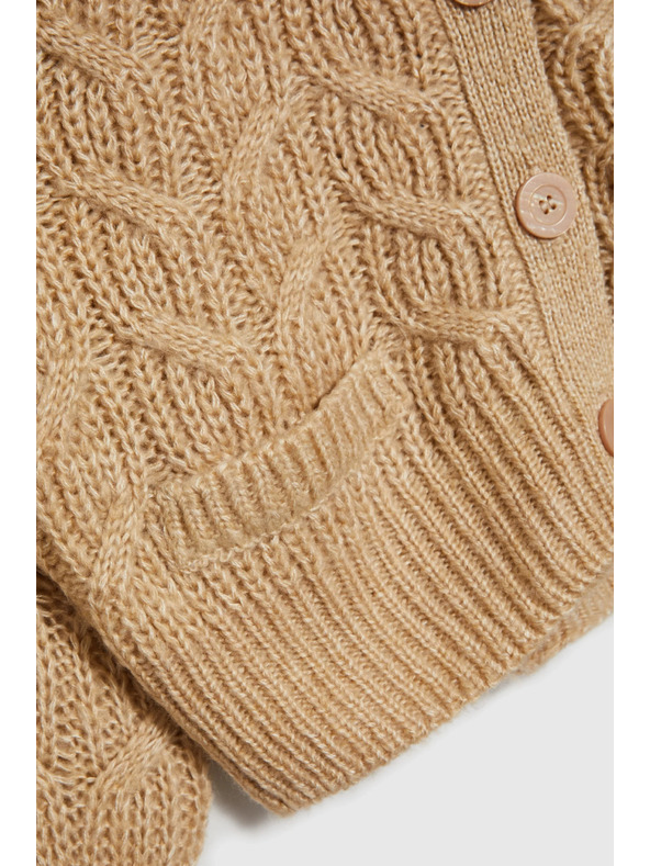 Moodo Bézs V-nyakú kardigán Moodo