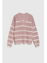 Moodo Rózsaszín csíkos pulóver Moodo