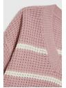 Moodo Rózsaszín csíkos pulóver Moodo