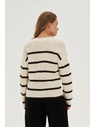 Moodo Csíkos bézs pulóver Moodo