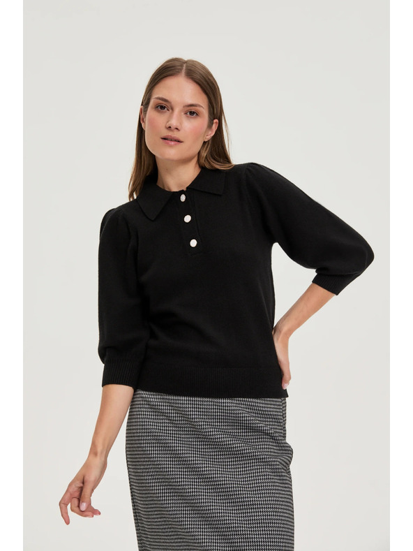 Moodo Galléros pulóver fekete Moodo