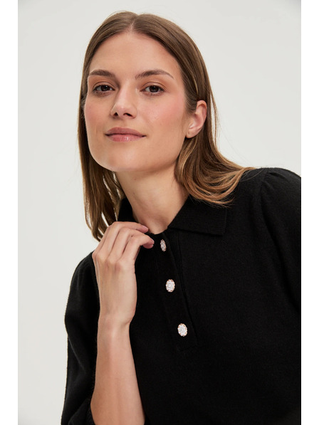 Moodo Galléros pulóver fekete Moodo